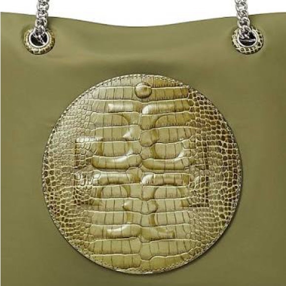 Tory Burch Ella croc tote green / khaki new - Picture 4 of 8